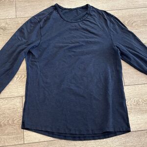 Lululemon Long Sleeve T-shirt Mens Medium Blue Cotton Athletic Outdoors Casual